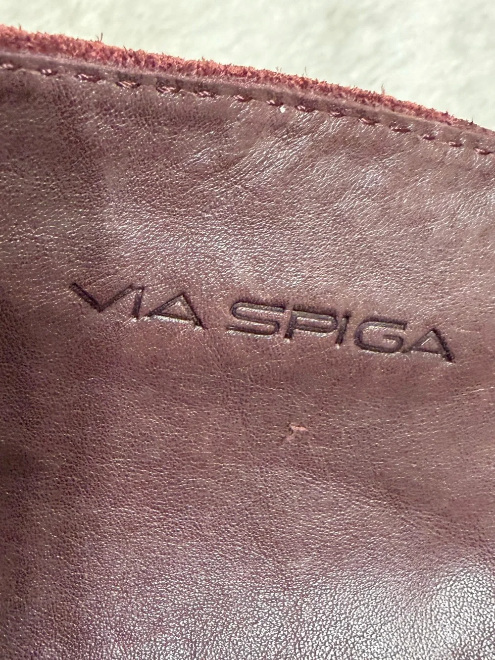 Via Spiga Burgundy Suede Leather Over the Knee Flat Boots Size 8